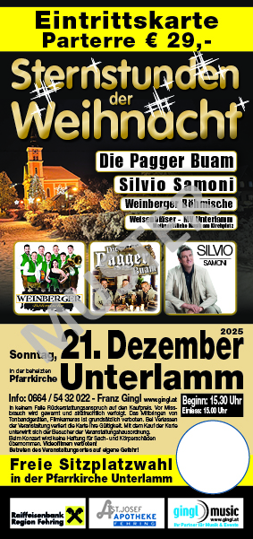 Sternstunden der Weihnacht ; Weihnachtskonzert in Unterlamm